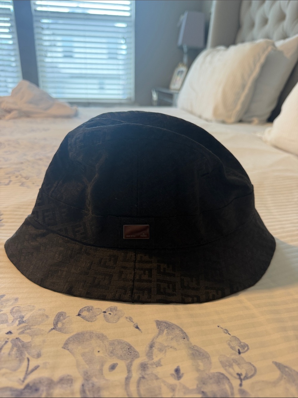 Fendi Black Monogram Bucket Hat - Men's Designer Headwear